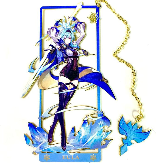 Genshin Impact EULA Metal Bookmark - Anime Figure Merch with 3D Display Box - Birthday Gifts for Fans Friends Gamer Book Lovers - Zllada