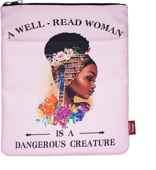 Book Sleeve for Book Lovers, Bookish Book Protector, Book Covers for Paperbacks, Washable Fabric, Book Sleeves with Zipper, Medium 11 Inch X 8.7 Inch