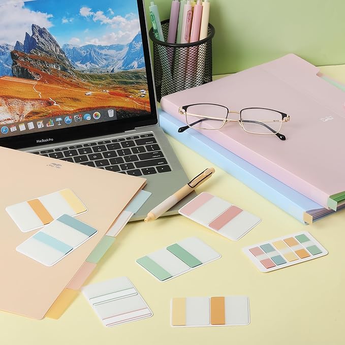 Mr. Pen- Sticky Index Tabs, 500 Pcs, 21 Sets, Colorful Sticky Tabs for Notebooks, Page Markers, Page Tabs for Binders, Page Tabs Sticky Tabs for Books, Notebook Tabs, Book Sticky Tabs for Notebooks