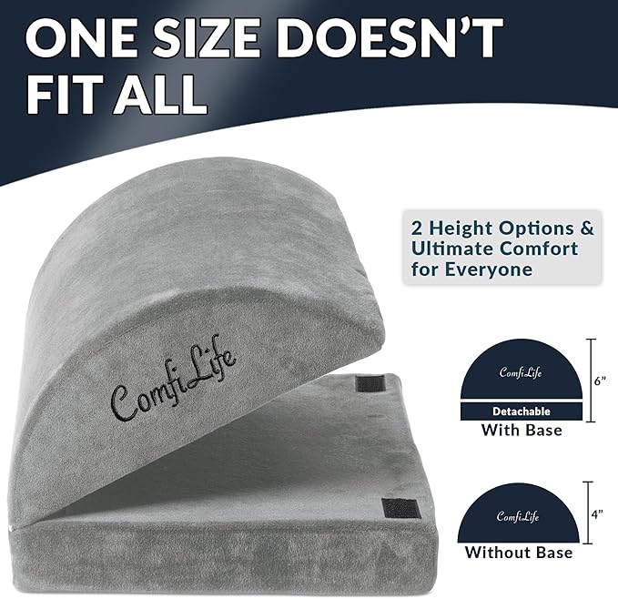ComfiLife Foot Rest Under Desk for Office Use – Adjustable Height Memory Foam Foot Stool Under Desk for Office Chair & Gaming Chair – Ergonomic Under Desk Foot Rest for Back & Hip Pain Relief (Gray)