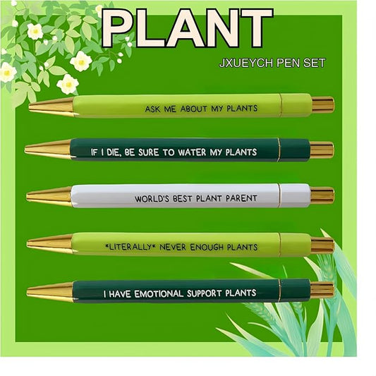 Jxueych Funny Pens 5-Count, Black Ink,Medium Nib 1.0mm, Funny Office Gifts for Coworkers, Personalized Pens Vibrant Funny Quotes Swear Word Daily Pen Set (S)