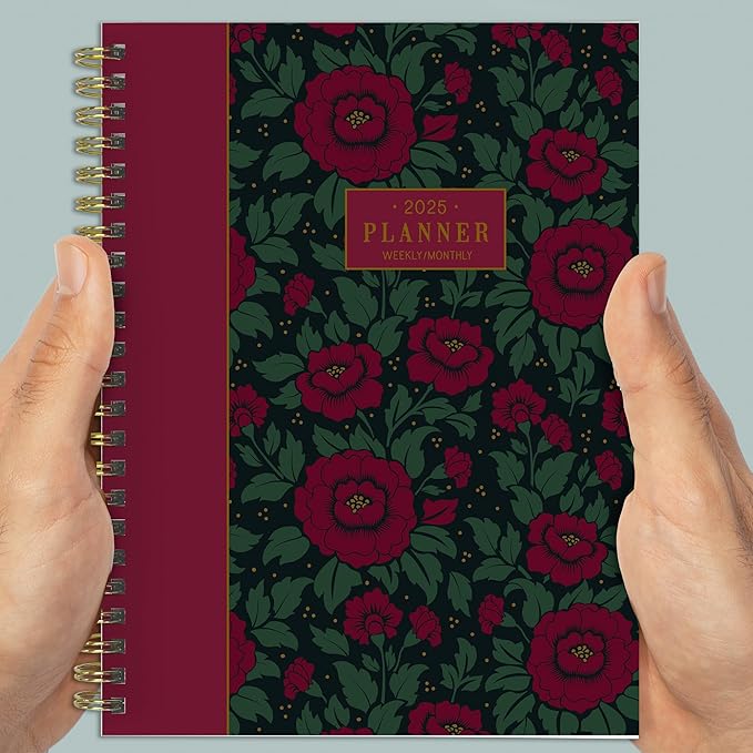 TF PUBLISHING 2025 Victorian Blooms Medium Weekly Monthly Planner Case of 32 - Goals & Task Trackers - Planner Monthly and Weekly with Organizer Stickers - 12 Month Calendar Planner - 6.5" x 8"