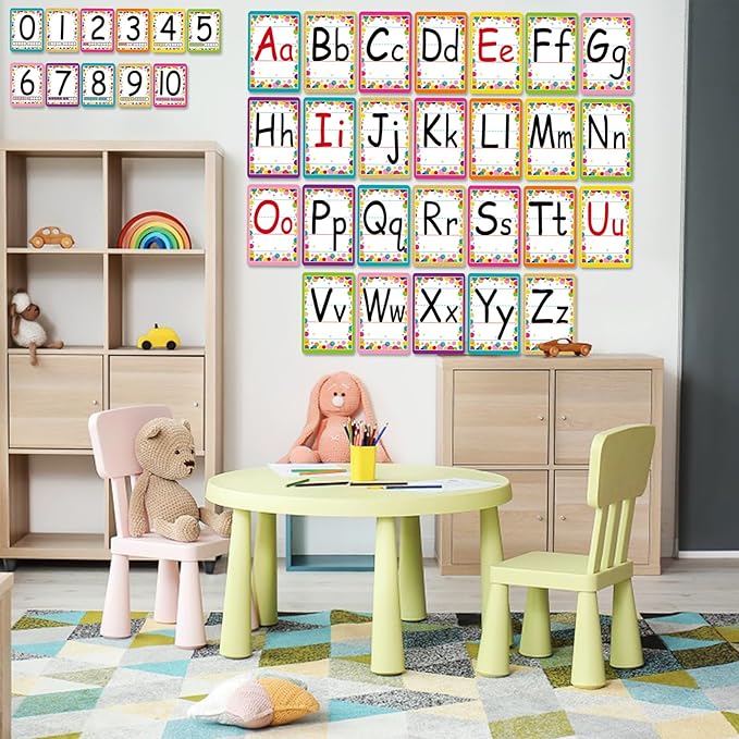 Bulletin Board Letters - ABC Alphabet Poster Classroom Decorating Set Toddler English Poster Kindergarten Elementary Classroom Nursery Home Wall Decoration（Multicolored Confetti）