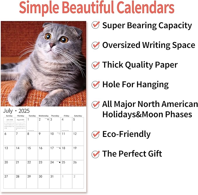 2025 Wall Calendar,Funny Calendar 2025, November 2024 - December 2025, Wall Calendar Funny Animal Memes, 12" x 24" Opened, Full Page 14 Months Thick Paper for Gift Calendar Organizing Planning