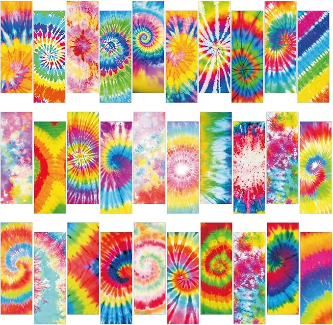 120 Pieces Bookmarks for Kids Set Book Marks Gifts for Kids Inspirational Motivational Paper Bookmark Pack for Book Lovers Adults Teacher Women Funny Reading Gift(Tie Dye)