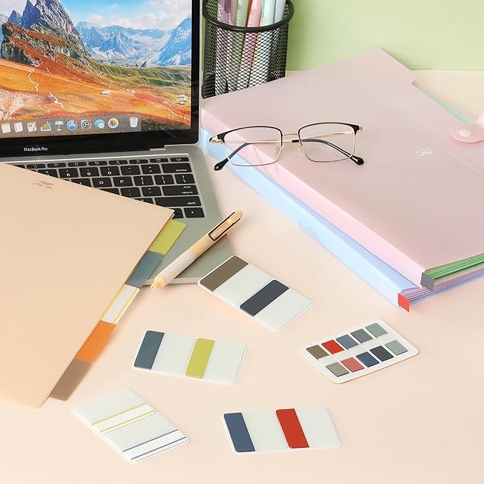 Mr. Pen- Sticky Index Tabs, 500 Pcs, 21 Sets, Colorful Sticky Tabs for Notebooks, Page Markers, Page Tabs for Binders, Page Tabs Sticky Tabs for Books, Notebook Tabs, Book Sticky Tabs for Notebooks