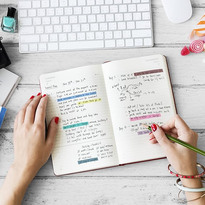 HAUTOCO 3600pcs Transparent Highlighter Tape, Removable Highlighter Strips Sticky Notes for Annotating Books, Morandi Clear Sticky Page Markers Tabs for Office School Aesthetic Study Supplies