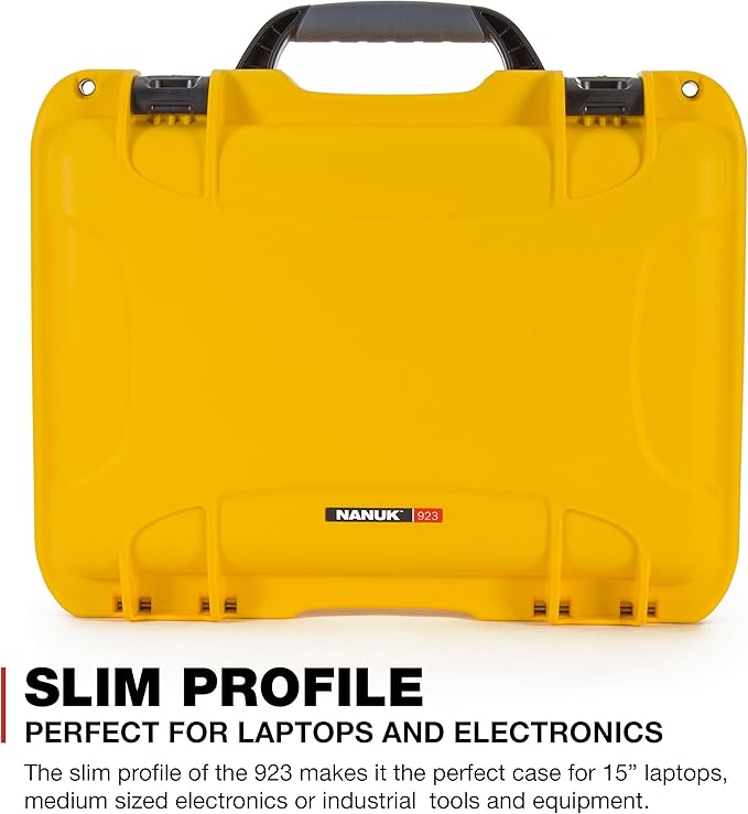 Nanuk 923 Waterproof Hard Case with Padded Dividers and Incorporated TSA Approved Travel Lock Latches - Yellow