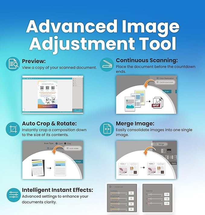 Plustek OpticSlim 1680 - High Speed Large Format Flatbed Scanner, scan Tabloid Size in 3 Seconds. Daul View Function Enable You to Quickly Check The Image Adjustment Effect