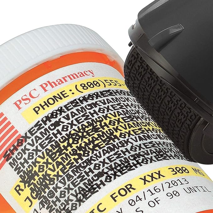 Guard Your ID Wide Advanced Roller 2.0 Identity Theft Prevention Security Stamp Black