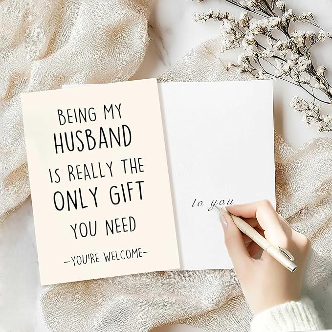 Funny Birthday Card for Husband, Humor Husband Birthday Cards Gifts from Wife, Great Valentine's Day Gifts for Him, Unique Anniversary Card for Husband, Husband Love Card