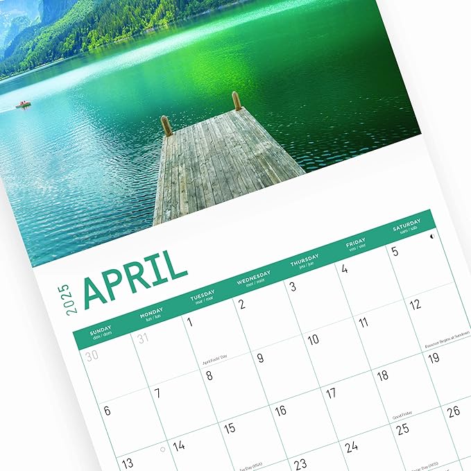 2025 Austria Monthly Wall Calendar by Bright Day, 12 x 12 Inch Beautiful Landscape Photography Gift