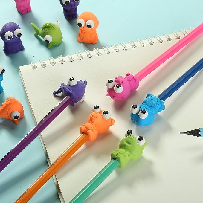 Mr. Pen- Erasers, Cap Erasers, 20 Pack, Animal Eraser Caps (Eyes Come Out), Erasers for Kids, Pencil Eraser, Pencil Erasers Toppers Cute Erasers, Colorful Erasers, Fun Erasers Kids, Easter Egg Fillers
