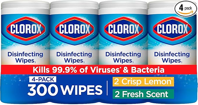 Clorox Disinfecting Wipes Value Pack, Bleach Free Cleaning Wipes, 75 Count Each, Pack of 4