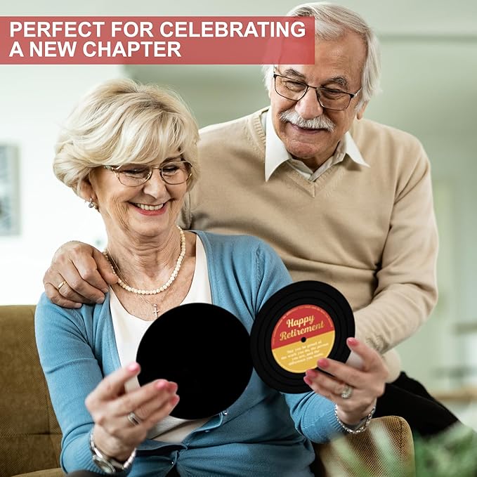 Happy Retirement Card, Best Retirement Gift 2025 For Woman or Man, Retiring Congratulation Card For Boss Friends Teacher, Officially Retired Vinyl, Coworker Leaving Card (Gold Foil), Farewell Gifts