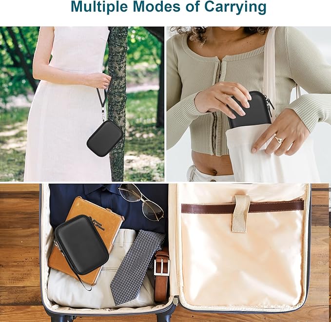 Canboc Case for Memoking/Ponek/Phomemo/Omezizy/Memoqueen T02 Mini Thermal Printer, Black (Case Only)