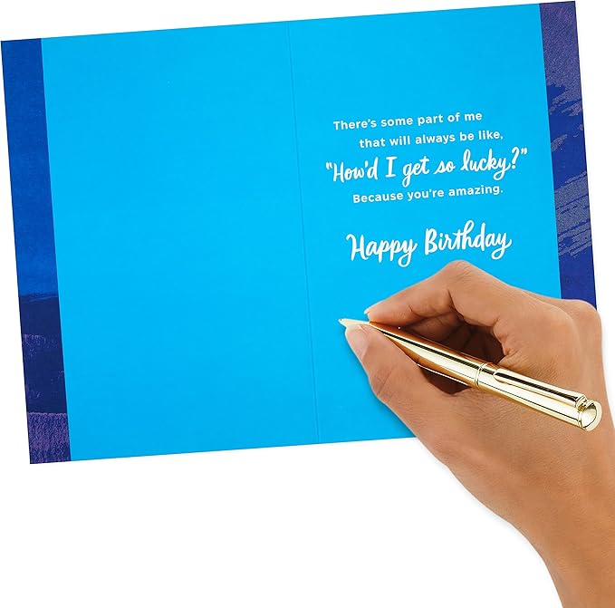 Hallmark Birthday Card for Husband, Wife, Boyfriend, Girlfriend (So Lucky)