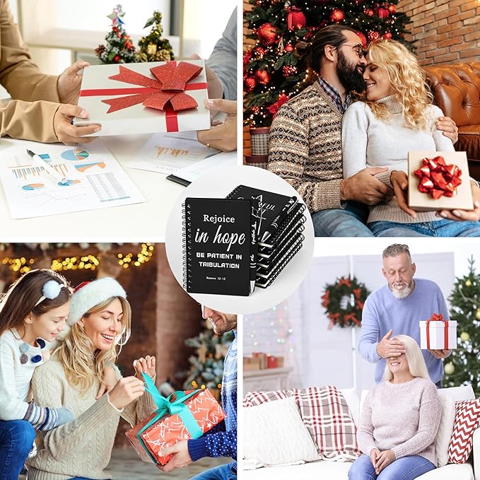 INSADA Christian Prayer Journal Spiral Black Notebooks Bulk Small Notepad with Pens - Small Notepads (4.13”x5.43”) - Easter Gifts for male, Church Members & Bible Study Groups (30 sets Black)