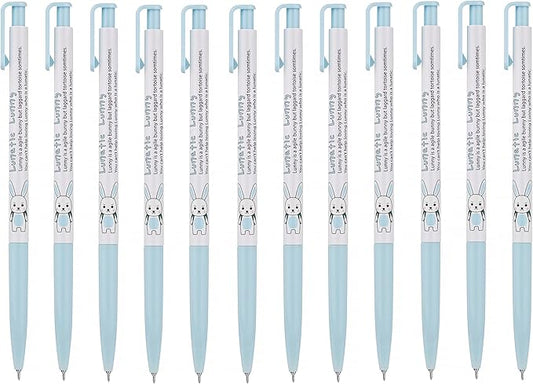 ZEESOON Xeno Lunatic Lunny 0.38mm Slim Ball Point Pen Dozen Box 12 Pcs, Made in Korea (Sky Blue 12pcs)