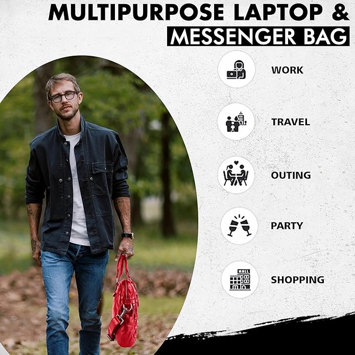 Genuine Leather Laptop Bag For Men 15 Inch, Messenger Bag For Women