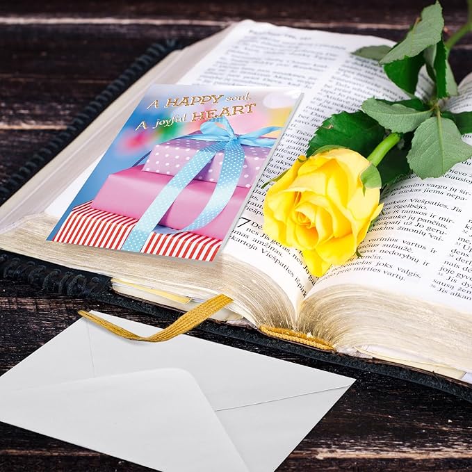 Zhanmai 80 Pack 4 x 6 Inch Religious Christian Birthday Cards Bulk with Scripture Assorted Bible Verse Designs Christian Blessings Birthday Cards with Envelopes (Glitter Style)