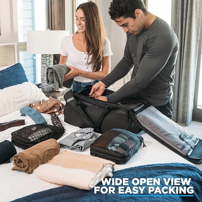 NOMATIC 40L Travel Bag- Convertible Duffel/Backpack, Carry-on Size for Airplane Travel, Everyday Use Laptop Bag, TSA Compliant Black Backpack