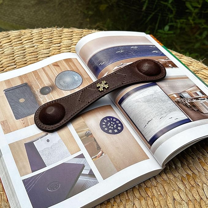 Book Weight Page Holder Heavy Genuine Leather Book Open Holder for Men Women Cookbook Weighted Bookmarks Gift for Writer Reader (02Bookmark Page Holder-Coffee)