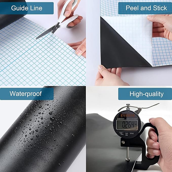 Extra Large Chalkboard Wallpaper Stick and Peel(1.48ft.x13.1ft.) Chalk Board Wall Paper Chalk Paint Removable Renovate Blackboard Sticker with 5 Chalks for Home&Office Wall Board Sign(17.7*157Inches)