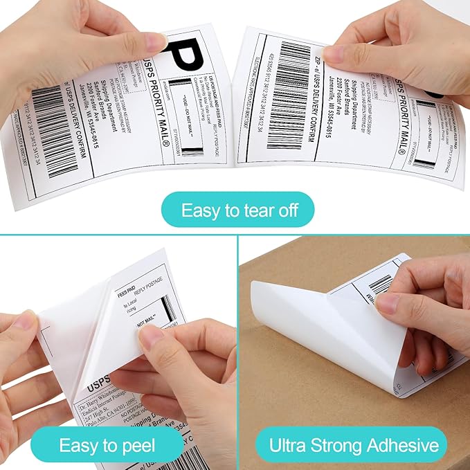 Joyberg 4x6 Thermal Labels, Shipping Labels, Strong Adhesive Thermal Labels, White Thermal Printer Paper/Labels