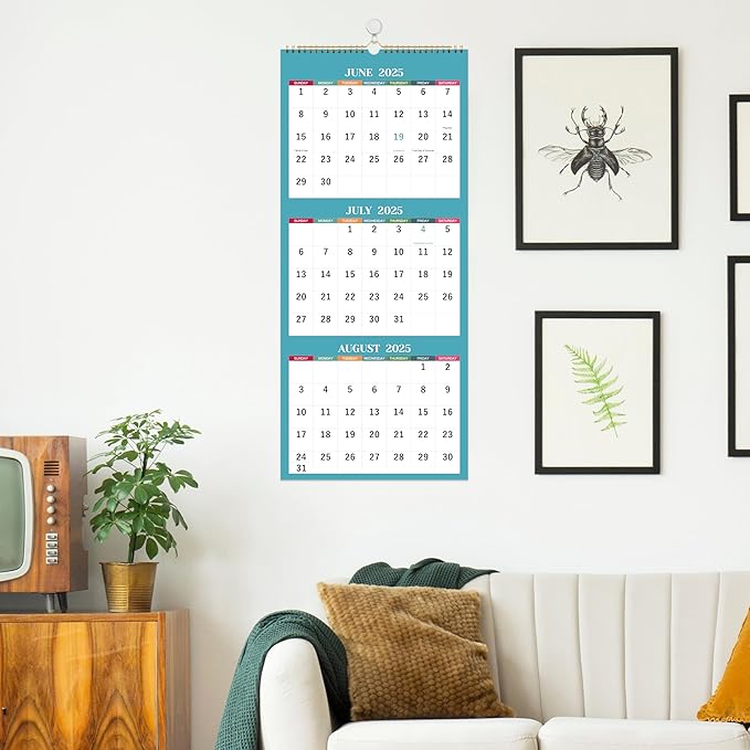 2025 Wall Calendar - 3 Month Wall Calendar 2025, Jan 2025 - Dec 2025, 11.25" x 26", 3 Month Calendar 2025, 3 Month Vertical Calendar with Thick Paper - Morandi