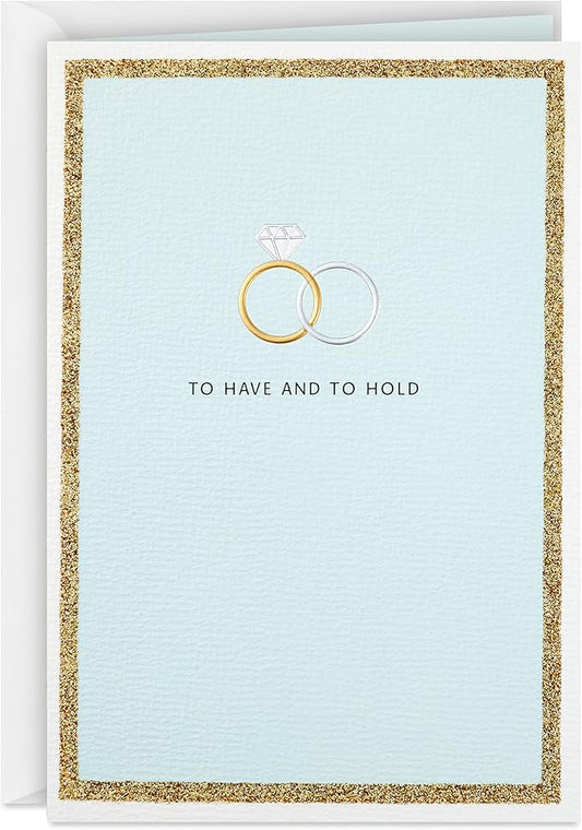 Hallmark Wedding Card, Engagement Card, Bridal Shower Card (To Have and To Hold Wedding Bands)