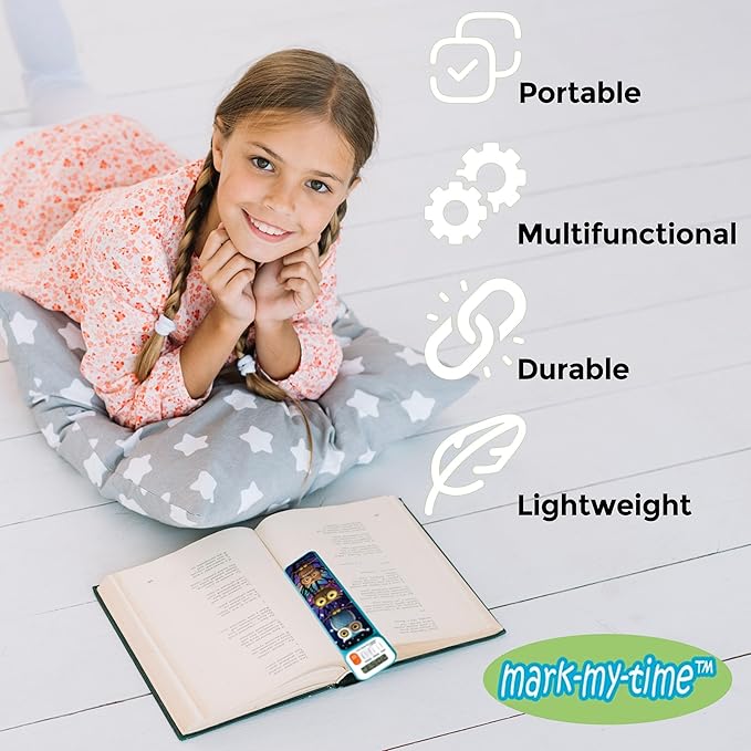 Mark-My-Time - Digital Bookmark - Mark My Time Reading Timer and Bookmark for Kids, Cool Bookmarks and Reading Incentives, Christmas Gift & Stocking Stuffer for Book Lovers - 3D Owls