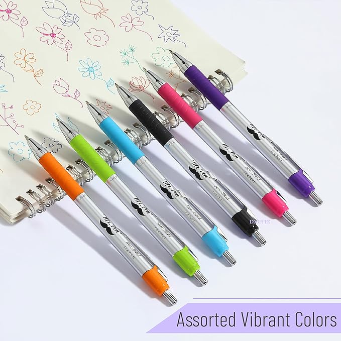 Mr. Pen No Bleed Pens, Bible Pens, Fine Tip, Assorted Color, Pack of 6