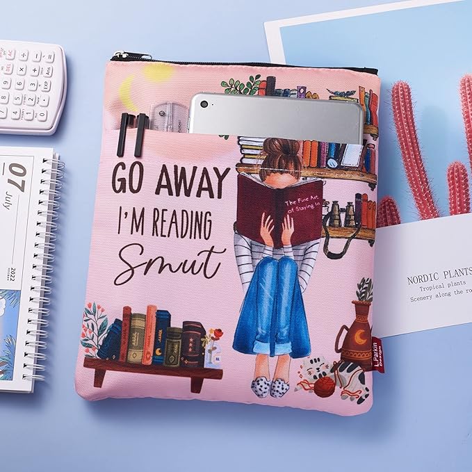 Book Sleeve for Book Lovers, Bookish Book Protector, Book Covers for Paperbacks, Washable Fabric, Book Sleeves with Zipper, Medium 11 Inch X 8.7 Inch