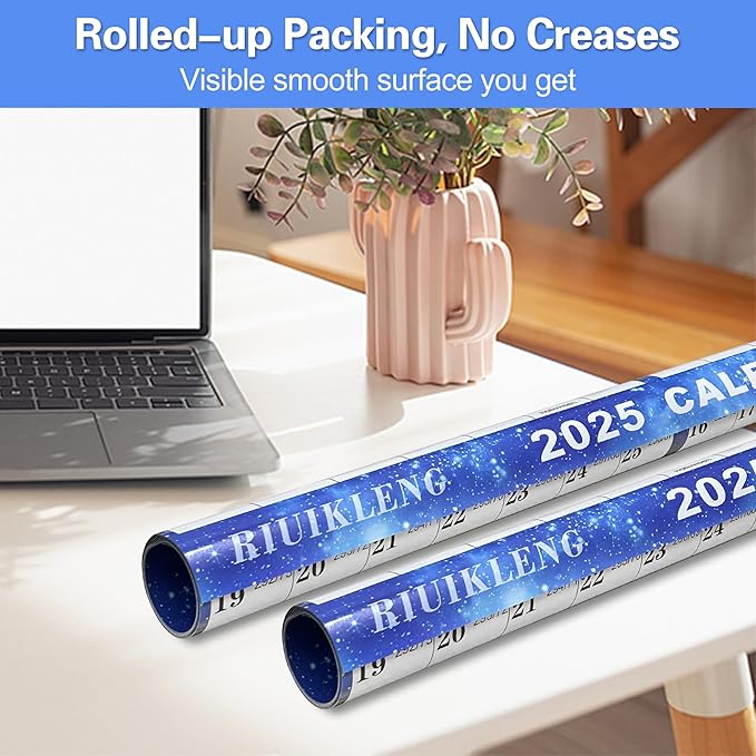 32" x 48" 2025 Wall Calendar Erasable Starry Sky, Wet & Dry Erase Large Laminated Annual Yearly Planner - 12 Month Horizontal/Vertical Calendar January to December for Easy Planning, Organizing