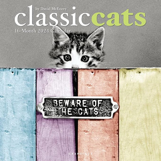 Graphique 2024 Classic Cats Wall Calendar | 12” x 12” | Thick Paper | Home & Office Organizer | Large Monthly Grid | 3 Languages & Marked Holidays | 4 Month Preview Page for 2025