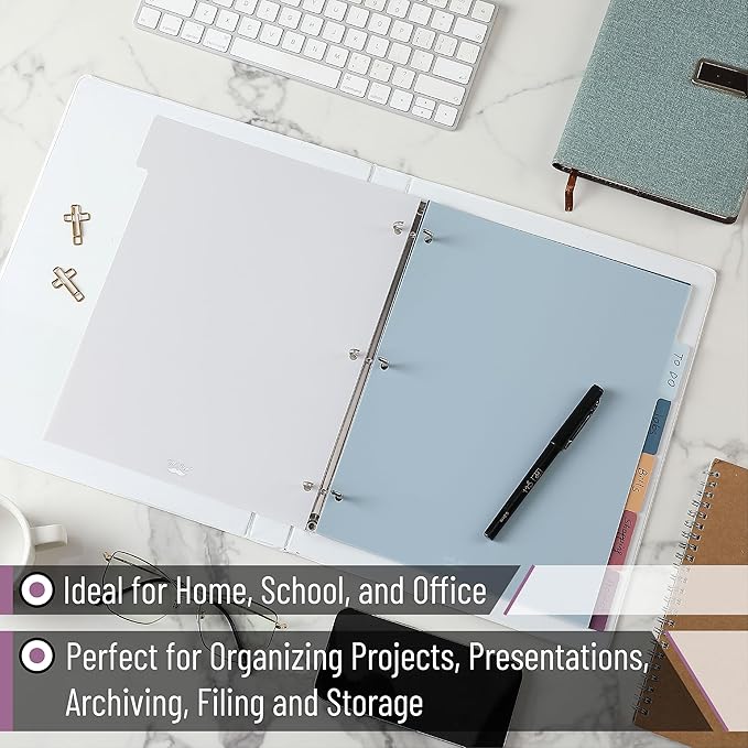 Mr. Pen- Binder Dividers, 6 Tab Dividers, Pack of 2 Sets (12 Dividers Total), Dividers, Plastic Dividers for 3 Ring Binder, Binder Dividers with Tabs, Binder Tabs, 3 Ring Binder Dividers