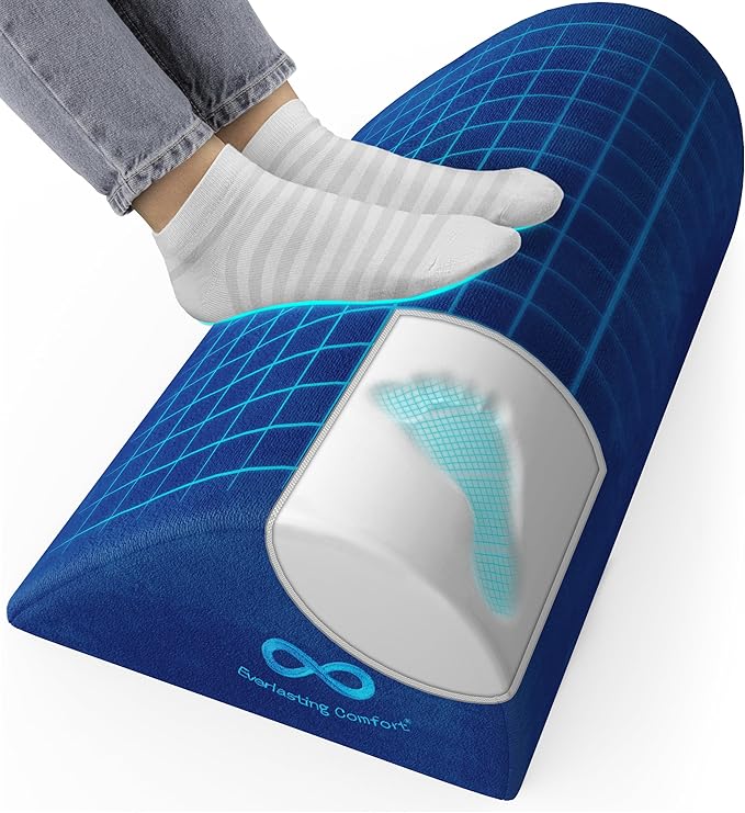 Foot Rest for Under Desk at Work - Memory Foam Office Foot Stool & Under Desk Footrest Leg Elevation Pillow for Gaming & Home Office, Supports Posture