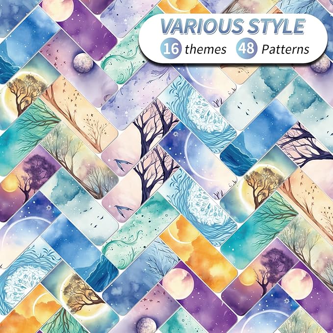 48 Pieces Magnetic Bookmarks Magnet Page Markers - Book Marks for Reading Women & Men with Storage Boxes - Cute Magnet Bookmark Clips for Reading Pleasure（Sky）