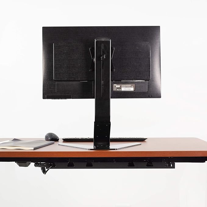 VIVO Dark Walnut 43 x 24 inch Universal Solid One-Piece Table Top for Standard and Sit to Stand Height Adjustable Home and Office Desk Frames, DESK-TOP43D