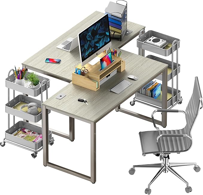 SHW Artwork Office 48-Inch Computer Desk, Maple