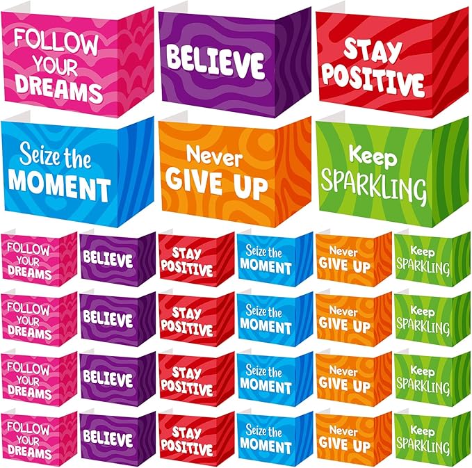 Honoson 24 Pcs Bulk Inspirational Privacy Folders for Students Cardboard Test Privacy Boards Motivational Words Desk Dividers Shield for Classroom School Study Supplies, 6 Styles(Affirmation)