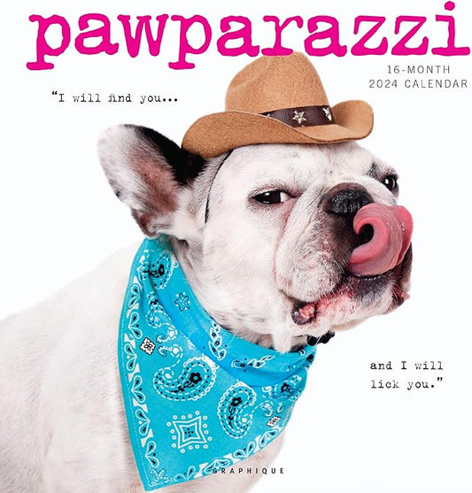 Graphique 2024 Pawparazzi Wall Calendar | 12” x 12” | Thick Paper | Home & Office Organizer | Large Monthly Grid | 3 Languages & Marked Holidays | 4 Month Preview Page for 2025