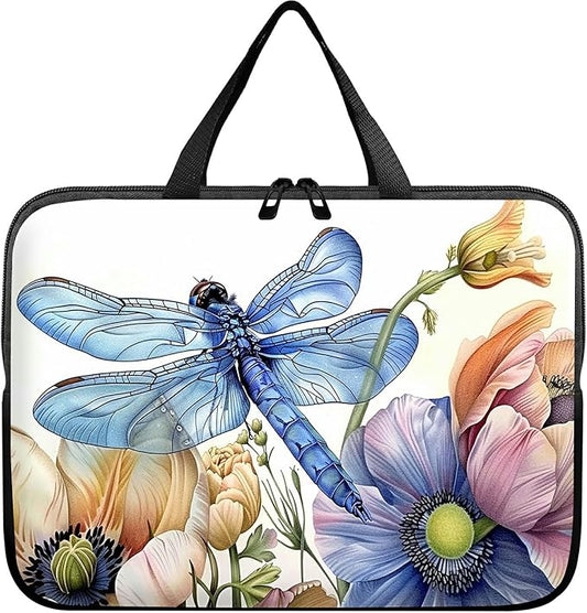 Universal Laptop Sleeve Tablet Case 12 inch, Blue Dragonfly Slim Carrying Case Durable Handbag Travel Laptop Bag for Surface Pro 9 8 7/Laptop Go 2 3, MacBook Air 11/12