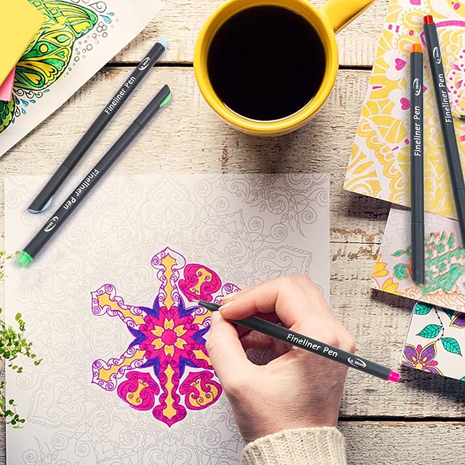 Vanstek 72 Colors Journal Planner Colored Pens, Fineliner Pens for Journaling, Writing Coloring Drawing, Note Taking, Calendar, Planner, Art Office School Gift Supplies