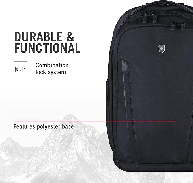 Victorinox Altmont Professional Essentials Laptop Backpack - Tablet & Laptop Bag for Travel Accessories - Computer Backpack Includes Sleek Organizer - 24 Liters, Black