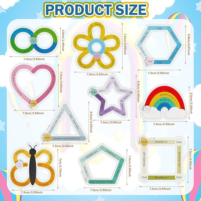 80 Pcs Anxiety Sensory Stickers with Inspirational Quotes Calm Textured Strips Relief Mental Health Stickers School Office Adhesive Sensory Tape Anti Stress Toys for Adults Teens (Lovely)