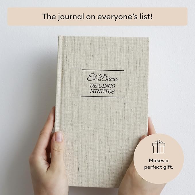 Spanish Five Minute Journal, Original Daily Gratitude Journal, Reflection & Manifestation Journal for Mindfulness, Undated Daily Journal, Plastic-Free - Intelligent Change