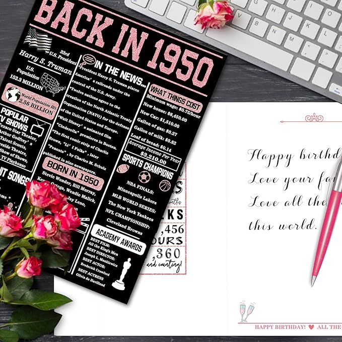 YiKaLus 75th Birthday Card for Dad Mom,Cool 75th Birthday Gifts for Him Her,Unique 75 Year Old Birthday Card Decoration for Women Men