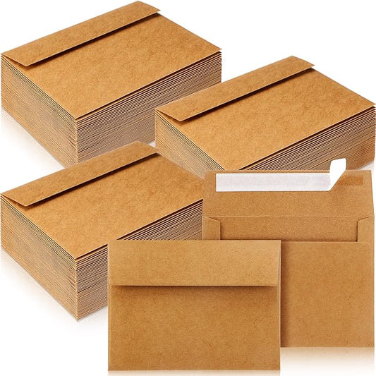 Fainne 800 Pack A2 Brown Envelopes, 5.75x 4.375 Envelopes for Invitation, Kraft Envelopes 120 Gsm Gift Card Envelopes for Office, Gift, Party, Baby Shower,wedding